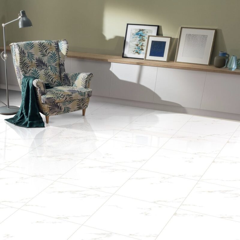 Gres Tulon White 60x60x7mm Rect. (1,44) Polished Egen
